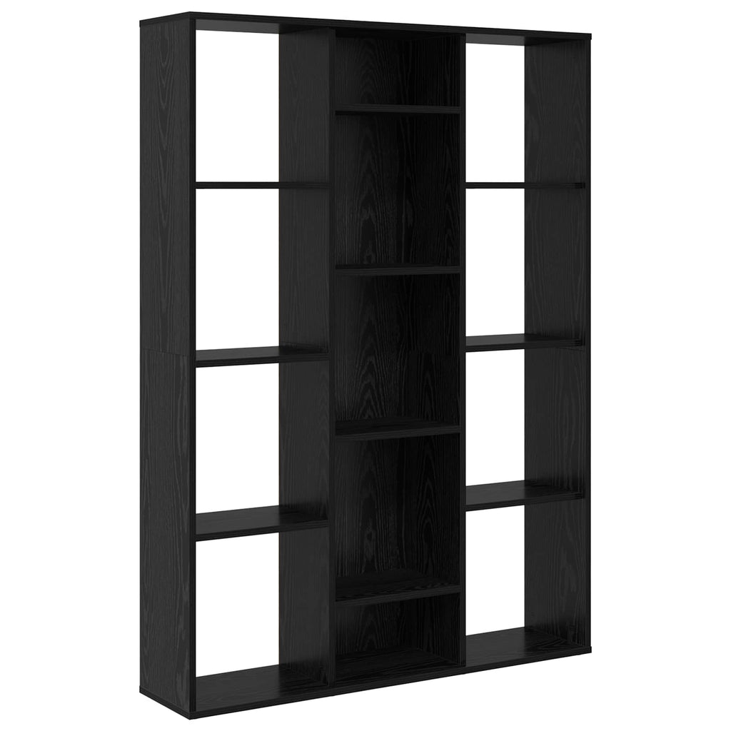 vidaXL Przesłona pokoju z półką Czarny Dąb 100 x 24 x 140 cm