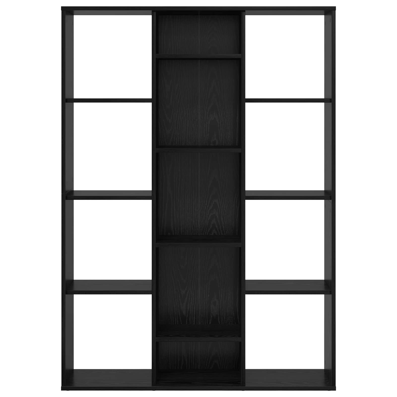 vidaXL Przesłona pokoju z półką Czarny Dąb 100 x 24 x 140 cm
