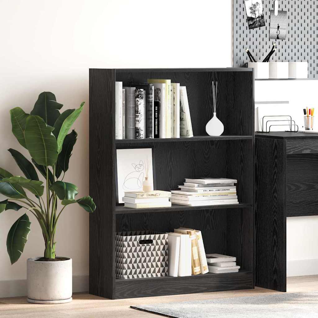vidaXL Półka na książki Czarny Dąb 80 x 24 x 109 cm