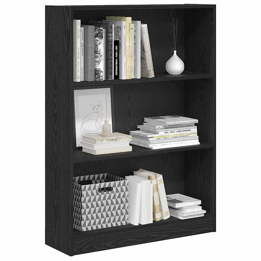 vidaXL Półka na książki Czarny Dąb 80 x 24 x 109 cm