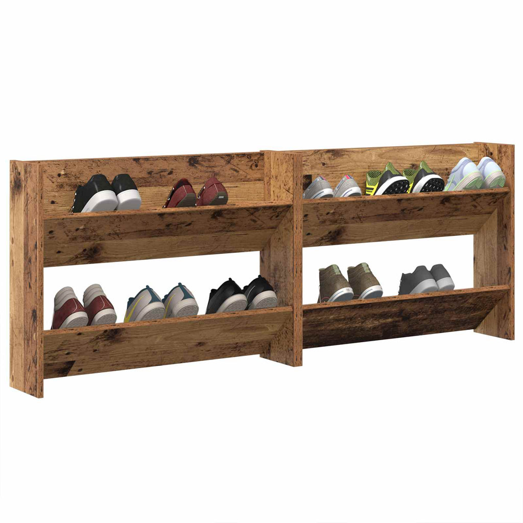 vidaXL Szafka na buty z półką 2 pcs Stare drewno 80 x 18 x 60 cm