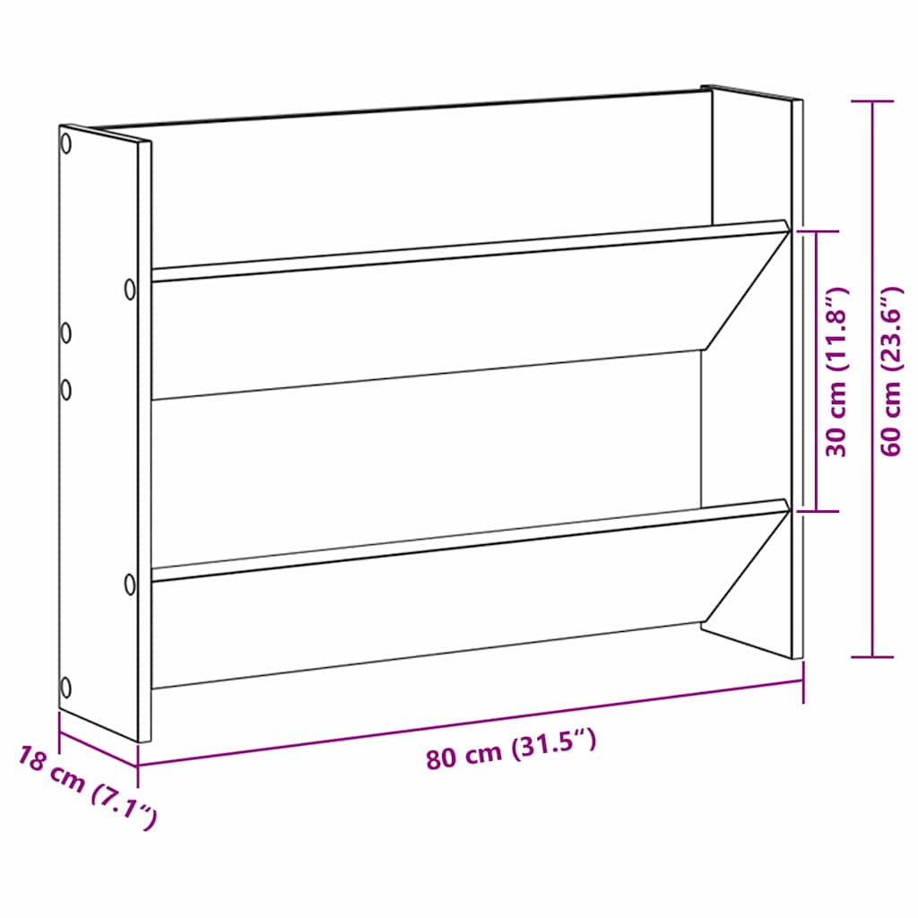 vidaXL Szafka na buty z półką 2 pcs Stare drewno 80 x 18 x 60 cm