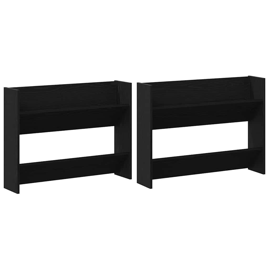 vidaXL Szafka na buty z półką 2 pcs Czarny Dąb 83 x 18 x 60 cm