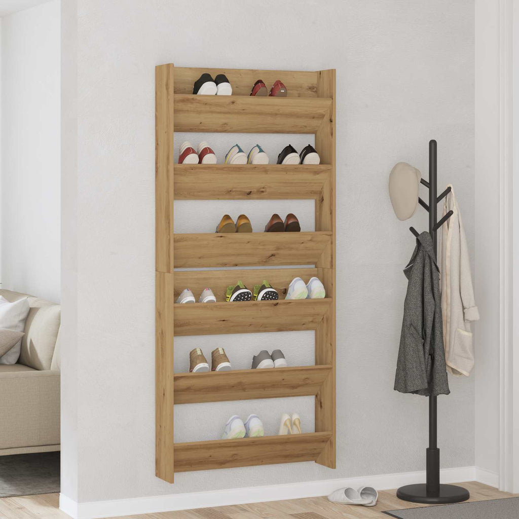 vidaXL Szafka na buty z półką 2 pcs Dąb rzemieślniczy 85 x 18 x 90 cm