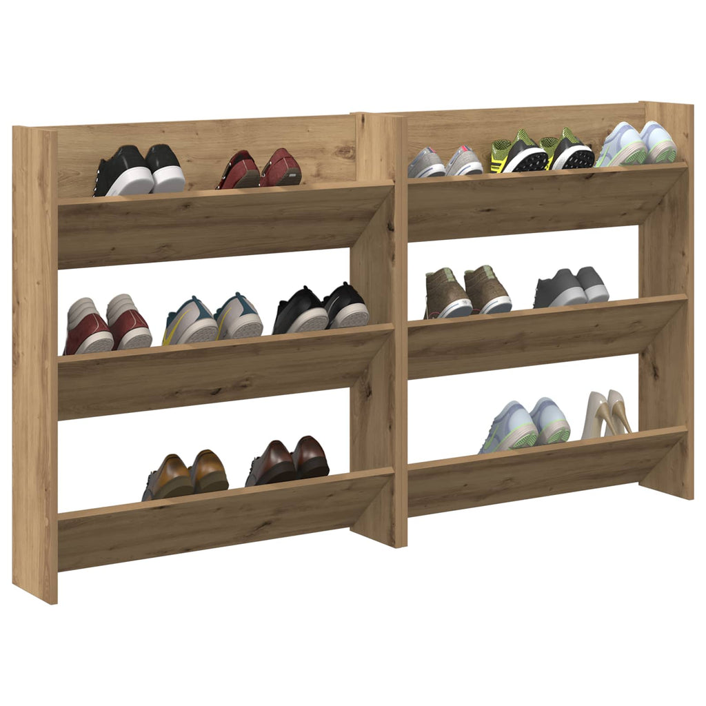 vidaXL Szafka na buty z półką 2 pcs Dąb rzemieślniczy 85 x 18 x 90 cm