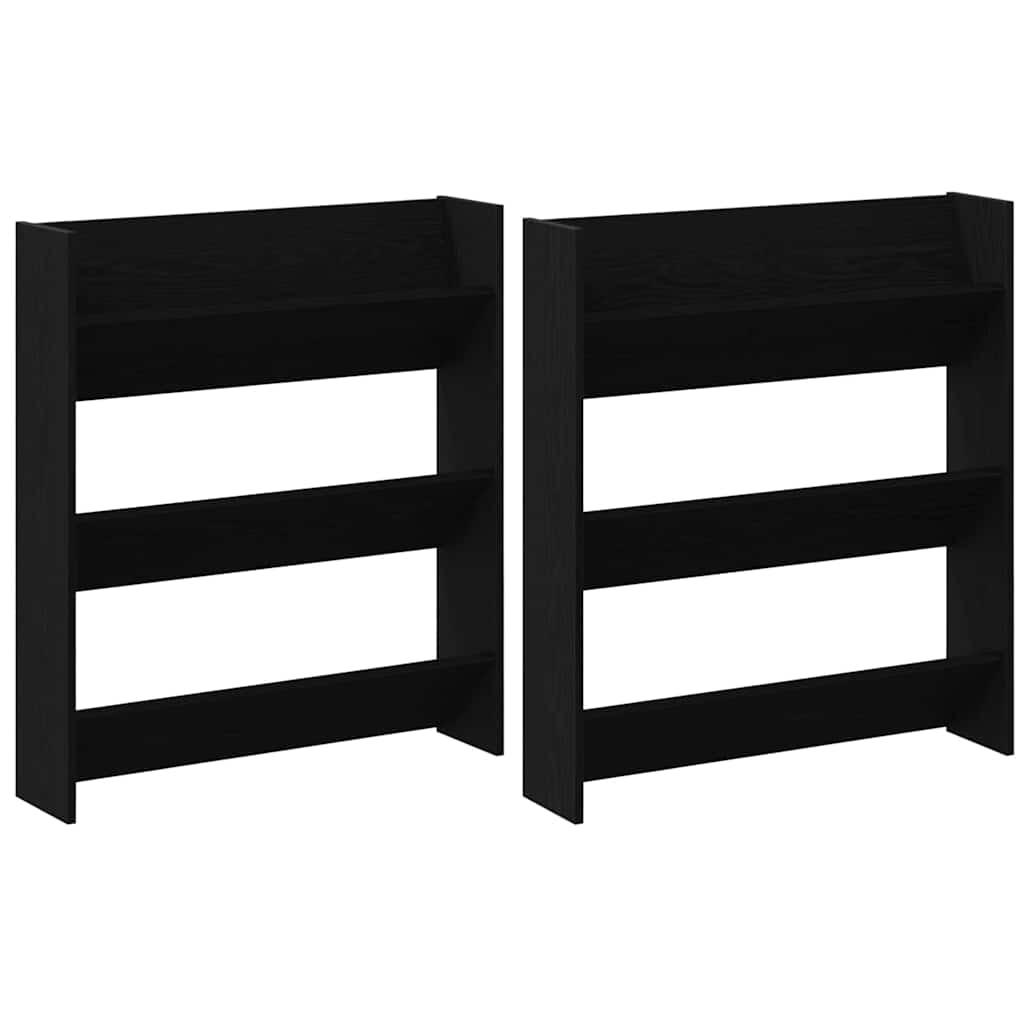 vidaXL Szafka na buty z półką 2 pcs Czarny Dąb 86 x 18 x 90 cm