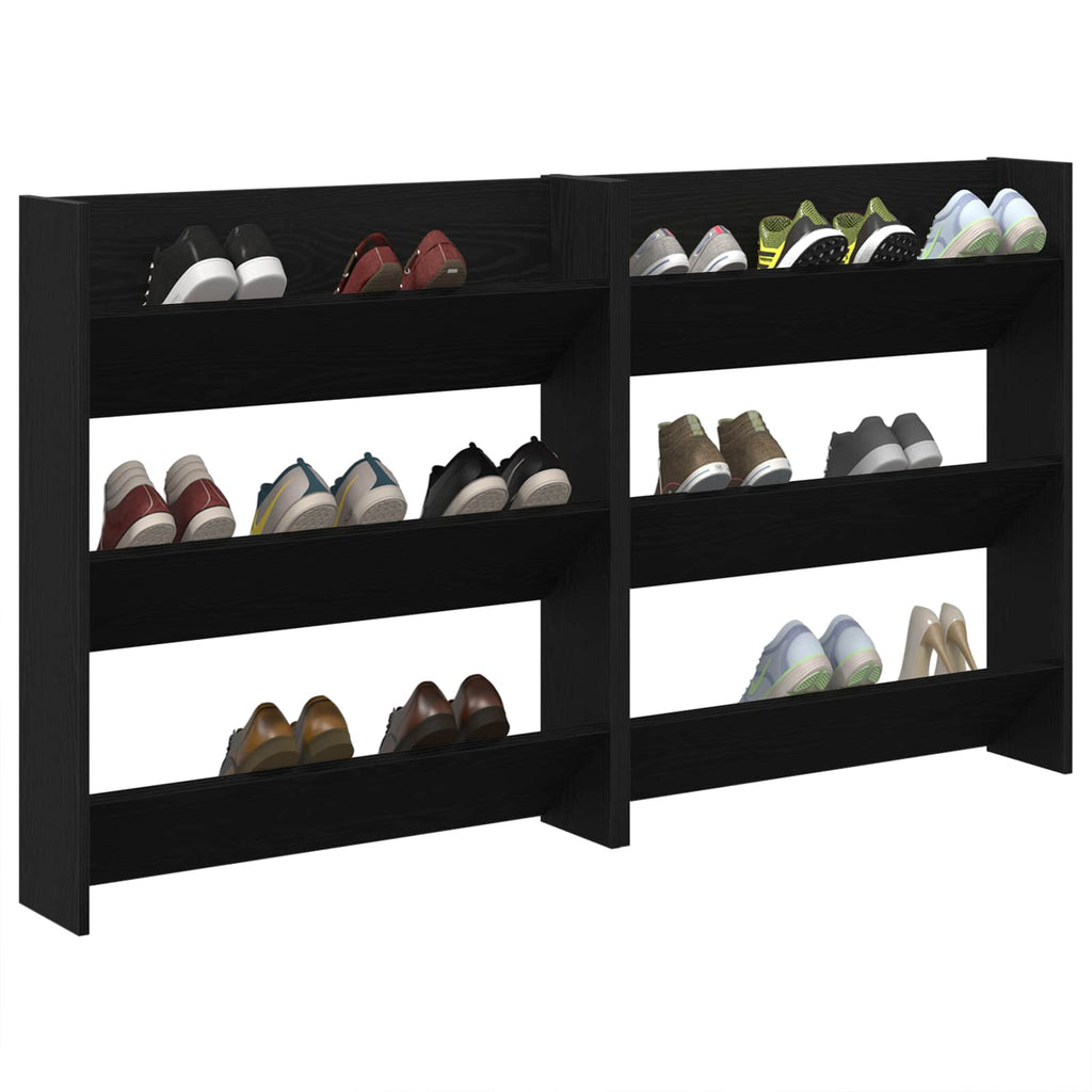 vidaXL Szafka na buty z półką 2 pcs Czarny Dąb 86 x 18 x 90 cm