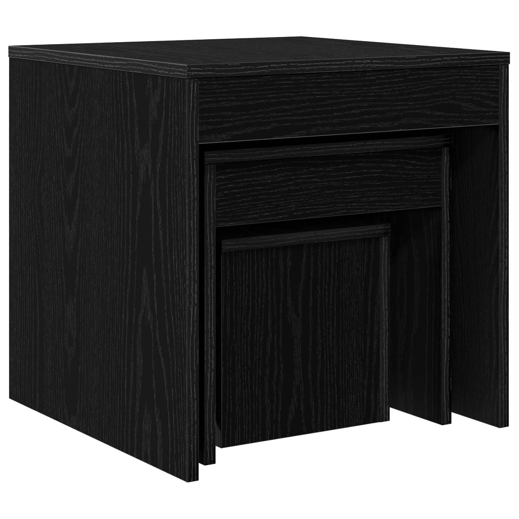 vidaXL Stolik kawowy 3 pcs Czarny Dąb Materiał drewnopochodny