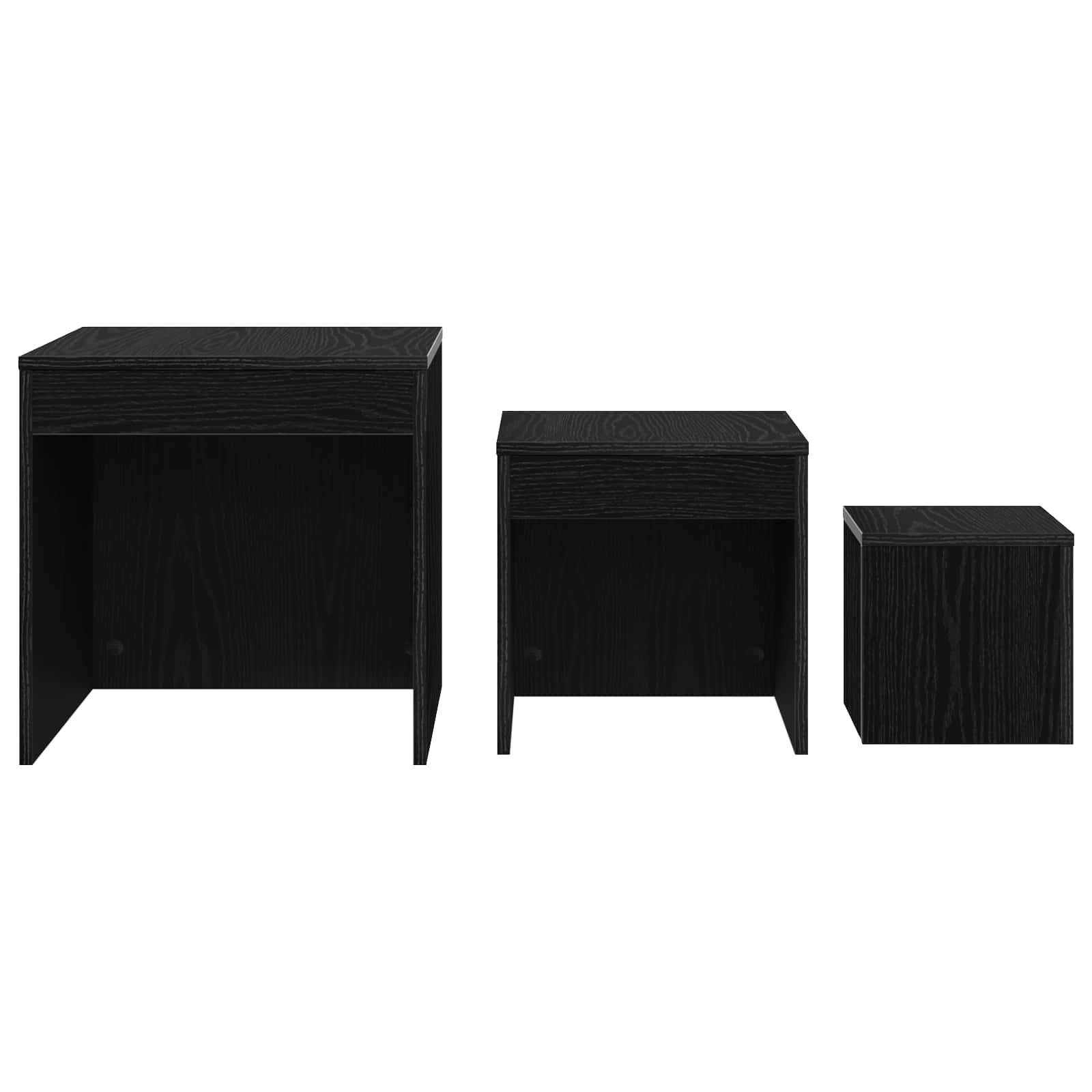 vidaXL Stolik kawowy 3 pcs Czarny Dąb Materiał drewnopochodny