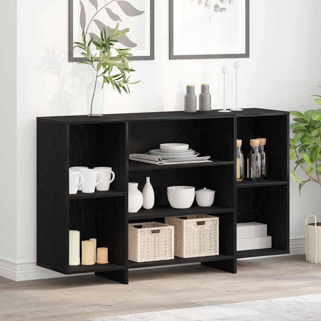 vidaXL Bufet Czarny Dąb 120 x 30 x 75 cm Materiał drewnopochodny