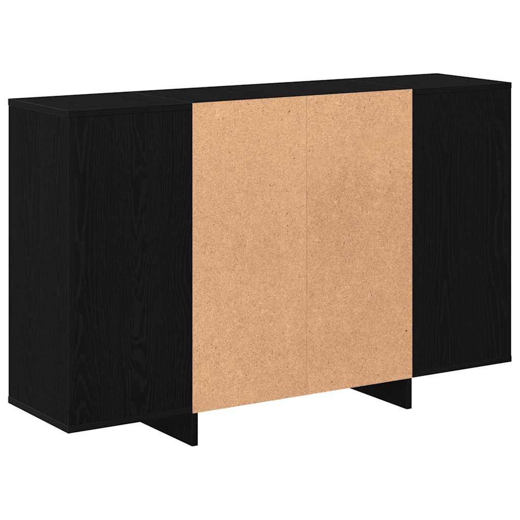 vidaXL Bufet Czarny Dąb 120 x 30 x 75 cm Materiał drewnopochodny