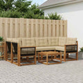 vidaXL Zestaw sof na zewnątrz z poduszką 7 pcs Naturalny i Beżowy