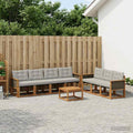 vidaXL Zestaw sof na zewnątrz z poduszką 8 pcs Naturalny i jasnoszary