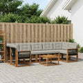vidaXL Zestaw sof na zewnątrz z poduszką 8 pcs Naturalny i jasnoszary