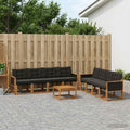 vidaXL Zestaw sof na zewnątrz z poduszką 9 pcs Naturalny i czarny