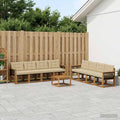 vidaXL Zestaw sof na zewnątrz z poduszką 9 pcs Naturalny i Beżowy