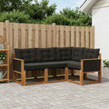 vidaXL Zestaw sof na zewnątrz z poduszką 4 pcs Naturalny i czarny