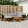 vidaXL Zestaw sof na zewnątrz z poduszką 7 pcs Naturalny i jasnoszary