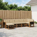 vidaXL Zestaw sof na zewnątrz z poduszką 7 pcs Naturalny i Beżowy