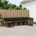 vidaXL Zestaw sof na zewnątrz z poduszką 7 pcs Naturalny i czarny
