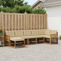 vidaXL Zestaw sof na zewnątrz z poduszką 7 pcs Naturalny i Beżowy