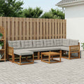 vidaXL Zestaw sof na zewnątrz z poduszką 8 pcs Naturalny i jasnoszary