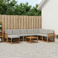 vidaXL Zestaw sof na zewnątrz 9 pcs Naturalny i jasnoszary