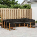 vidaXL Zestaw sof na zewnątrz z poduszką 9 pcs Naturalny i czarny