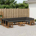 vidaXL Zestaw sof na zewnątrz z poduszką 11 pcs Naturalny i czarny