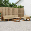 vidaXL Zestaw sof na zewnątrz z poduszką 7 pcs Naturalny i Beżowy