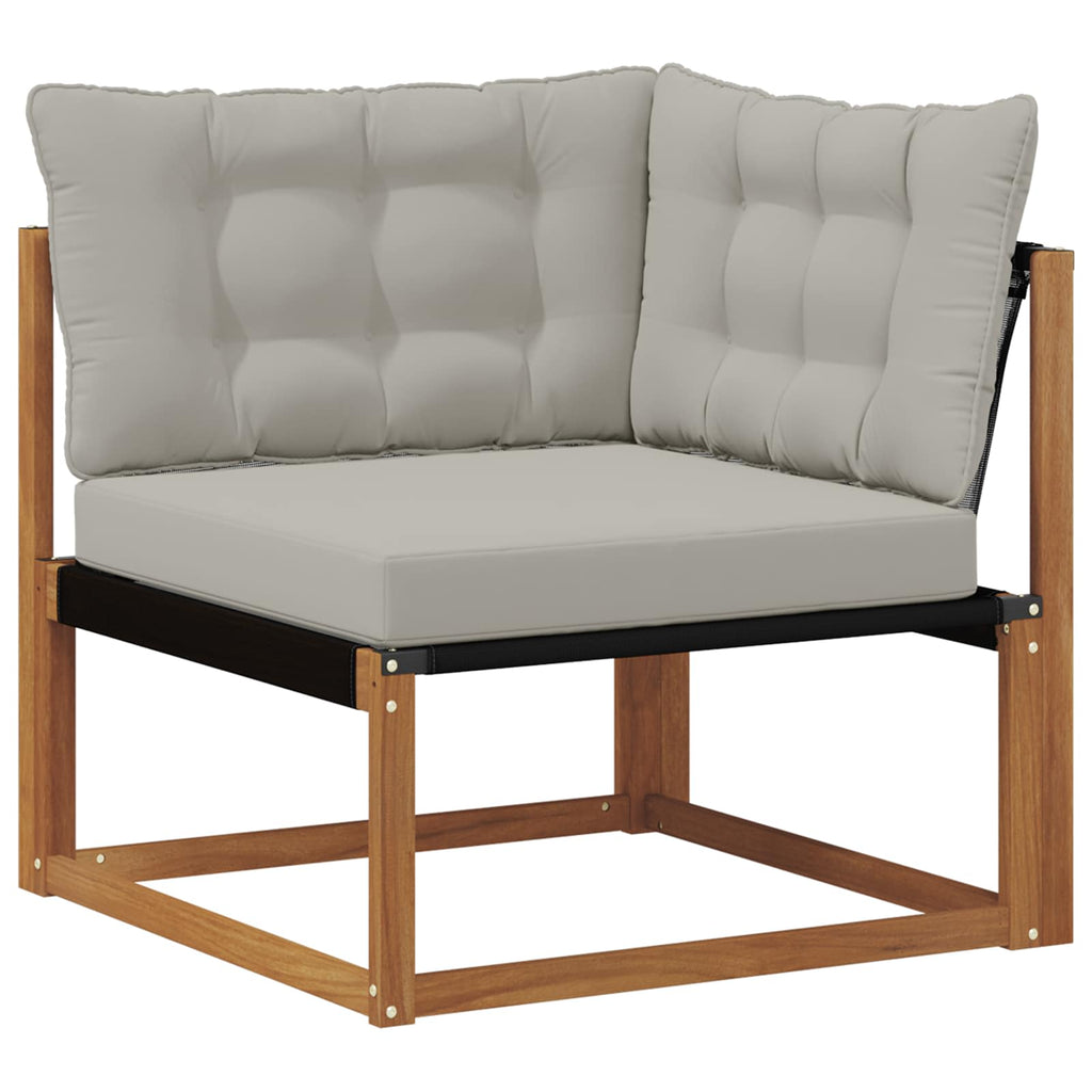 vidaXL Zestaw sof na zewnątrz z poduszką 4 pcs Naturalny i jasnoszary