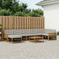 vidaXL Zestaw sof na zewnątrz z poduszką 8 pcs Naturalny i jasnoszary