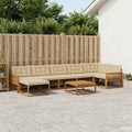 vidaXL Zestaw sof na zewnątrz z poduszką 8 pcs Naturalny i Beżowy