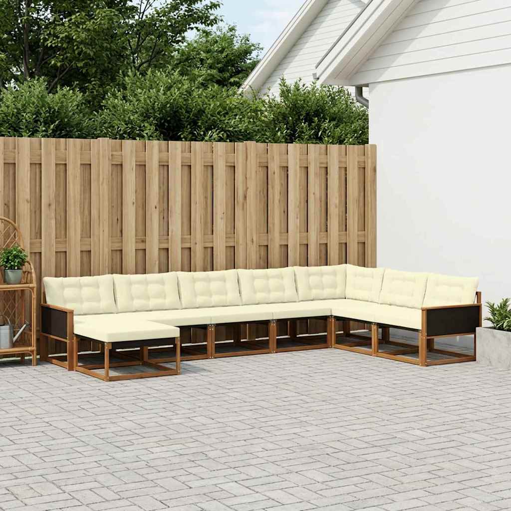 vidaXL Zestaw sof na zewnątrz z poduszką 8 pcs Naturalny i Kremowy