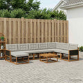 vidaXL Zestaw sof na zewnątrz z poduszką 9 pcs Naturalny i jasnoszary