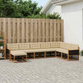 vidaXL Zestaw sof na zewnątrz z poduszką 9 pcs Naturalny i Beżowy