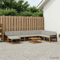 vidaXL Zestaw sof na zewnątrz 9 pcs Naturalny i jasnoszary