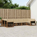vidaXL Zestaw sof na zewnątrz z poduszką 7 pcs Naturalny i Beżowy