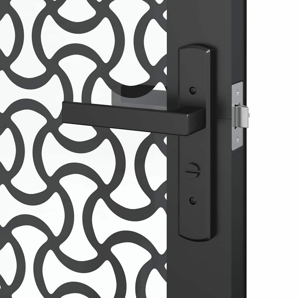 vidaXL Drzwi szklane Fretwork Czarny 76 x 3,5 x 201,5 cm Aluminium