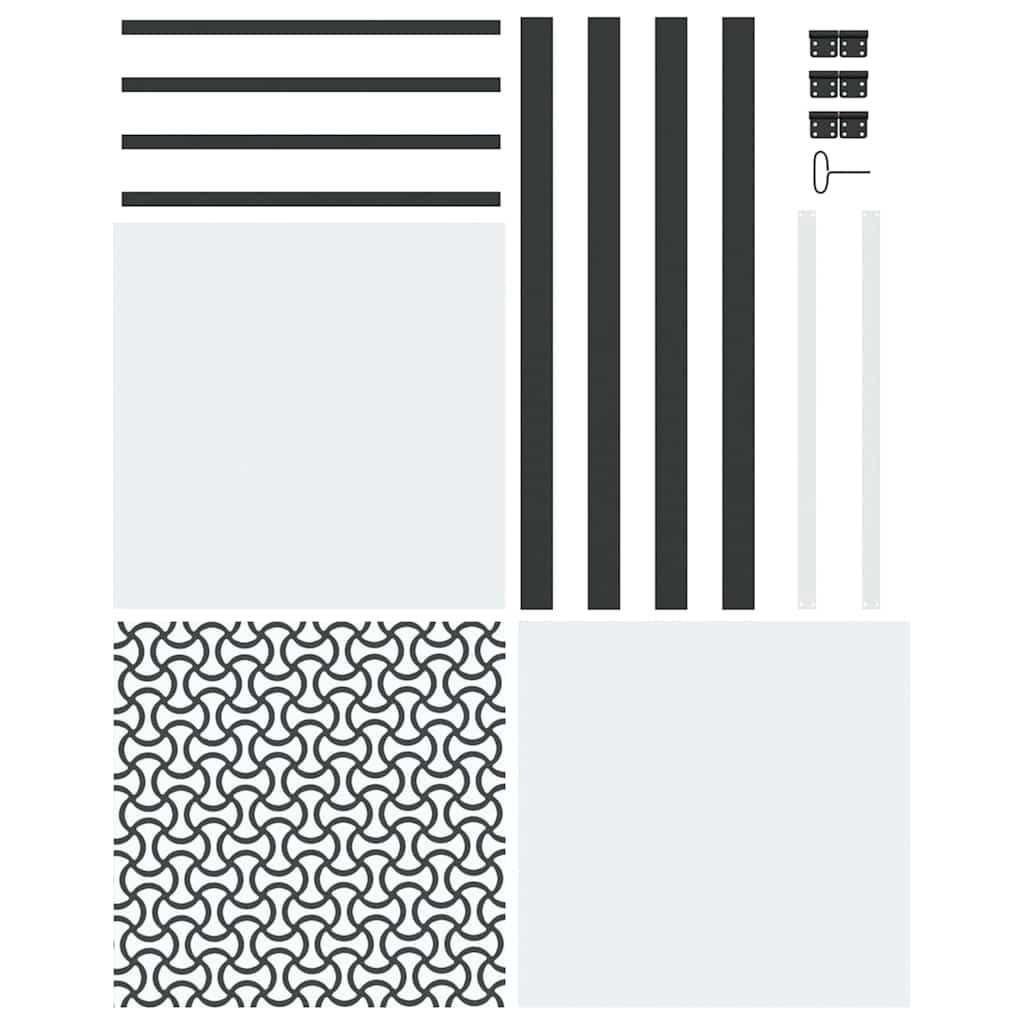 vidaXL Drzwi szklane Fretwork Czarny 76 x 3,5 x 201,5 cm Aluminium