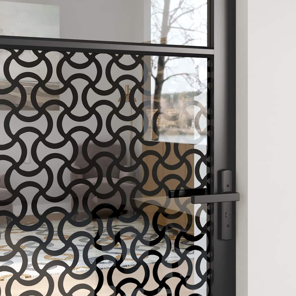 vidaXL Drzwi szklane Fretwork Czarny 76 x 3,5 x 201,5 cm Aluminium