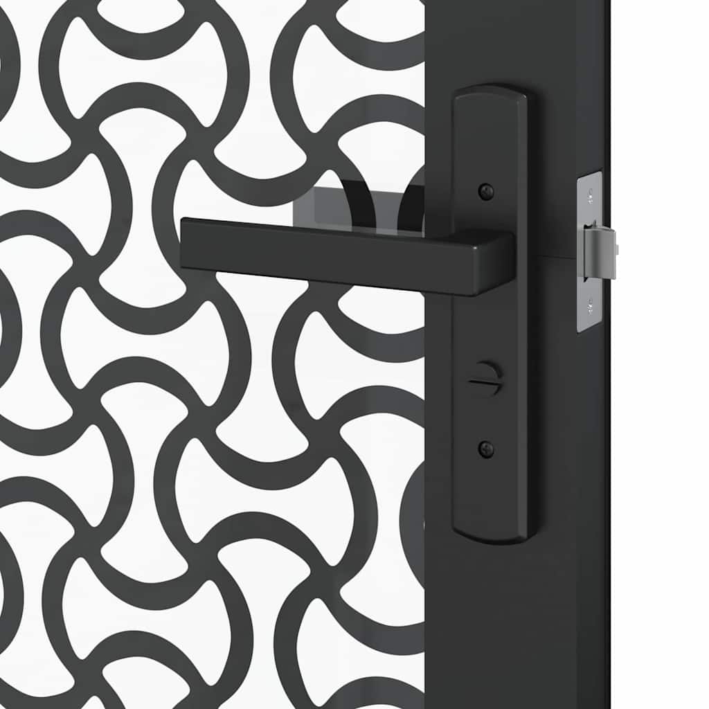 vidaXL Drzwi szklane Fretwork Czarny 83 x 3,5 x 201,5 cm Aluminium