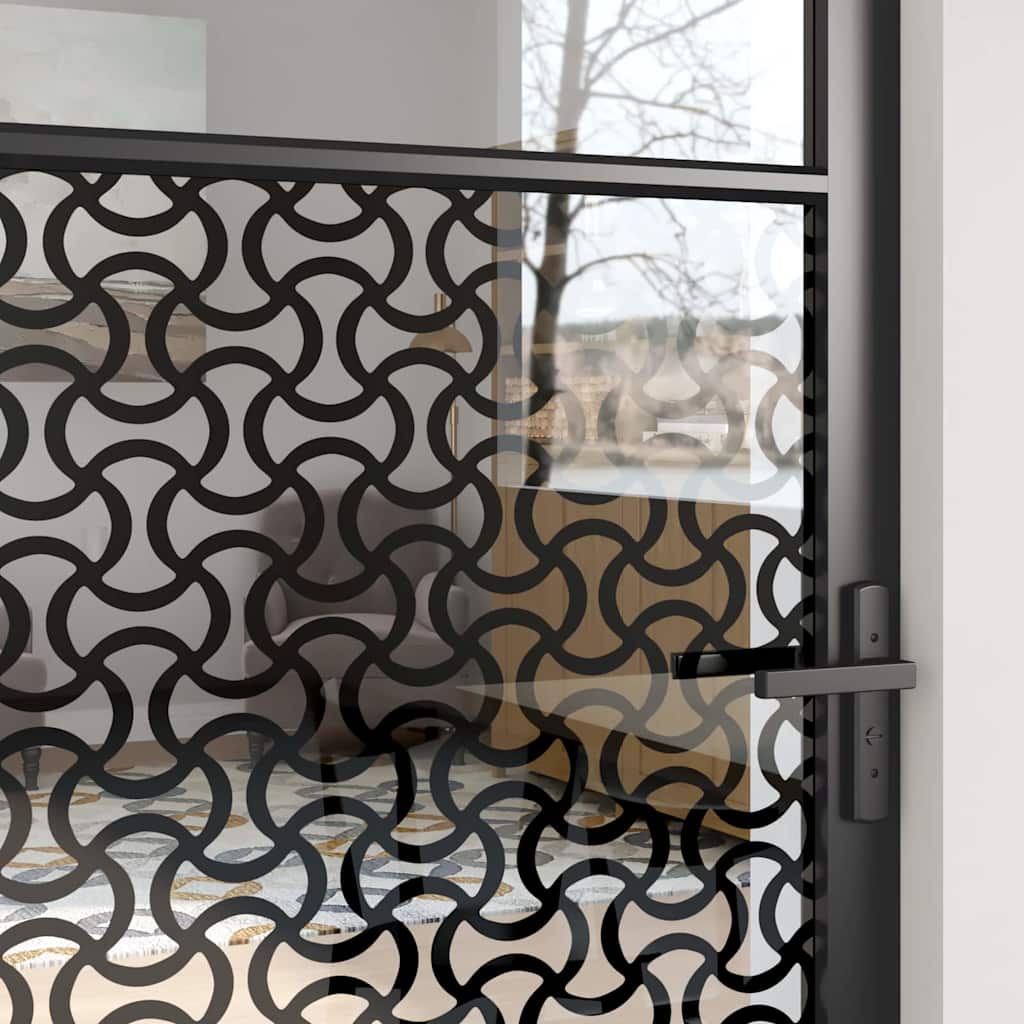 vidaXL Drzwi szklane Fretwork Czarny 83 x 3,5 x 201,5 cm Aluminium