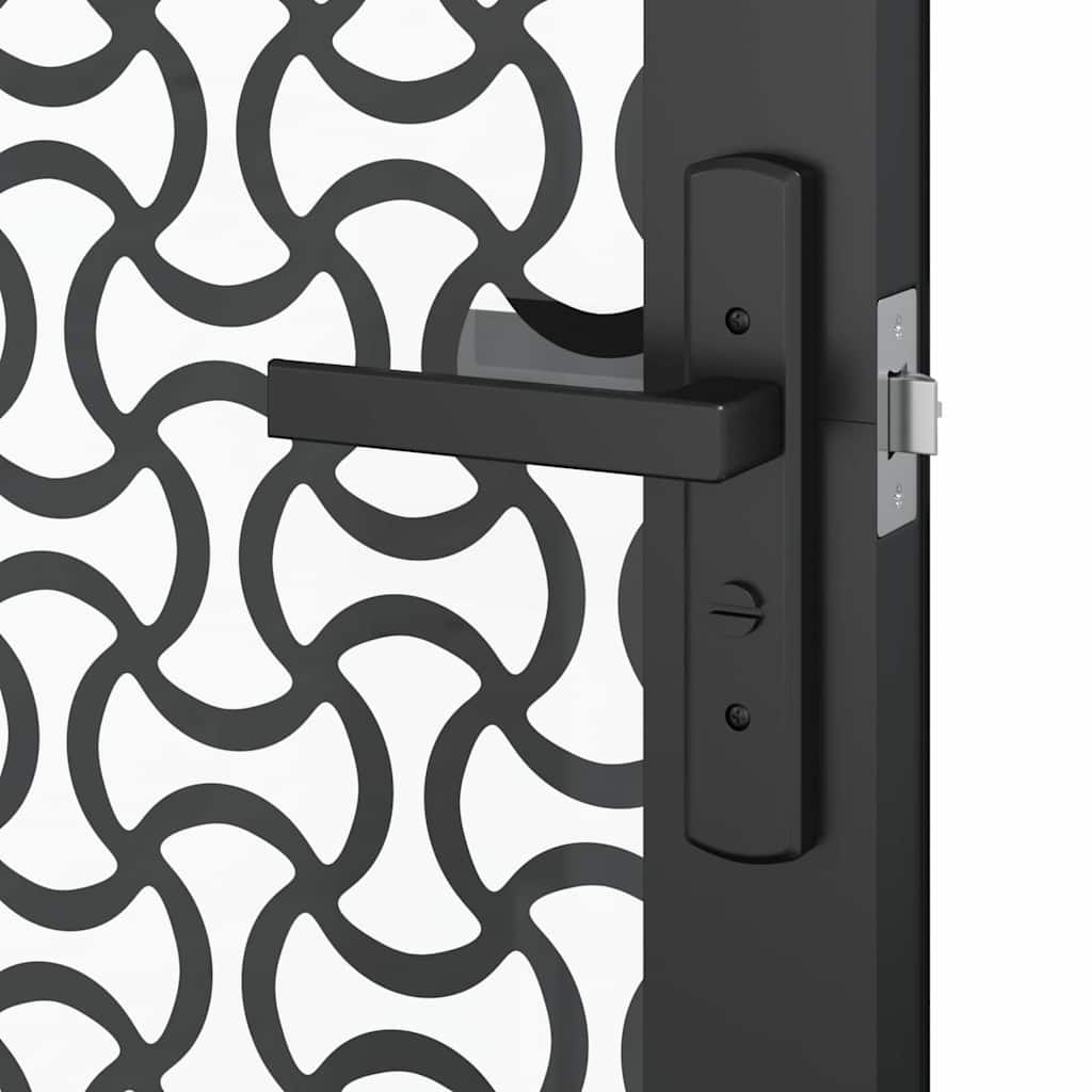 vidaXL Drzwi szklane Fretwork Czarny 93 x 3,5 x 201,5 cm Aluminium