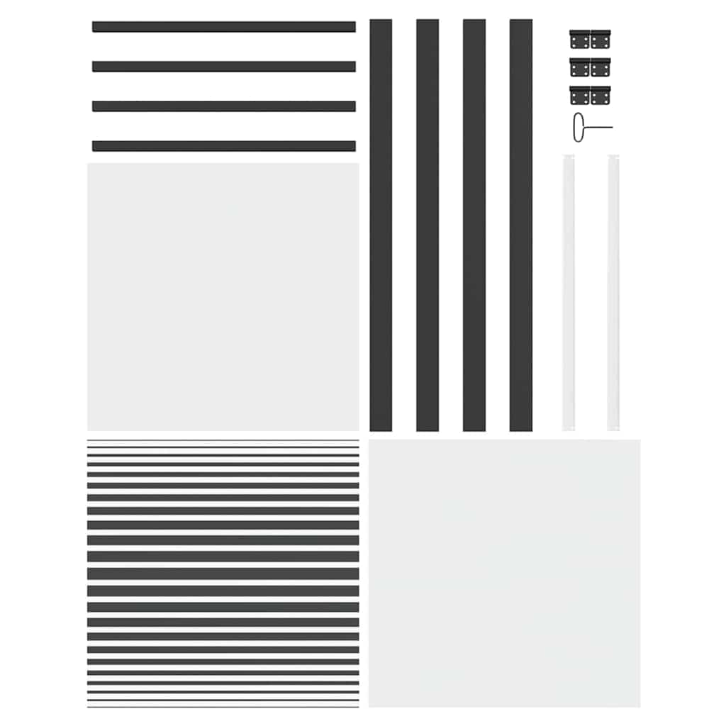 vidaXL Drzwi szklane Paski Czarny 76 x 3,5 x 201,5 cm Aluminium