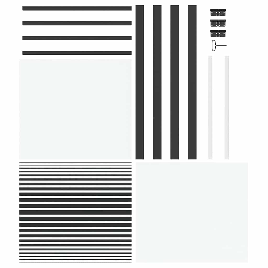 vidaXL Drzwi szklane Paski Czarny 83 x 3,5 x 201,5 cm Aluminium