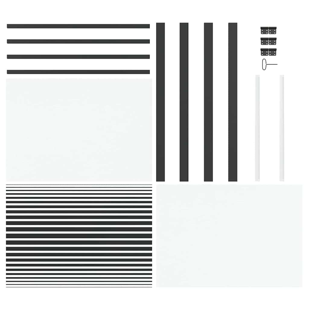 vidaXL Drzwi szklane Paski Czarny 102,5 x 3,5 x 201,5 cm Aluminium