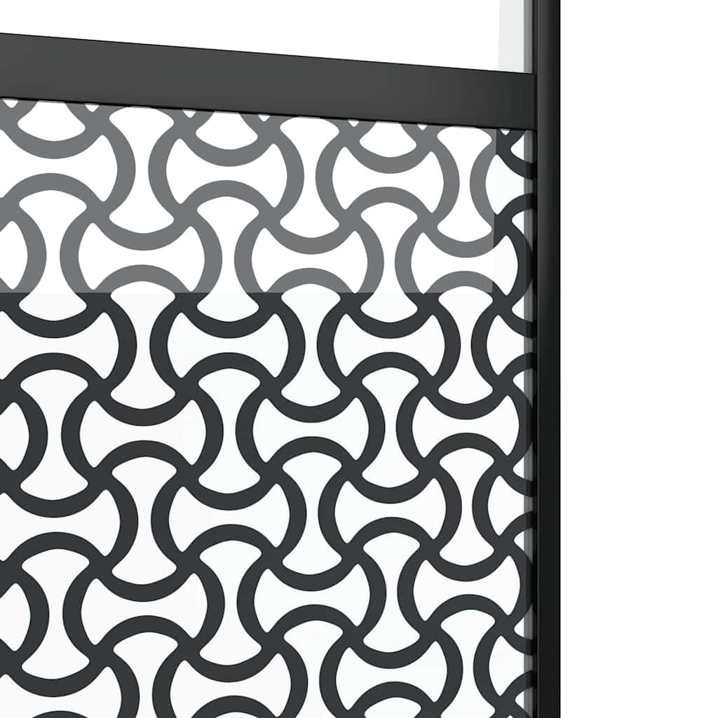 vidaXL Drzwi szklane Fretwork Czarny 76 x 2 x 205 cm Aluminium