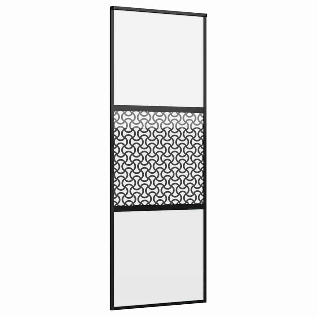 vidaXL Drzwi szklane Fretwork Czarny 76 x 2 x 205 cm Aluminium