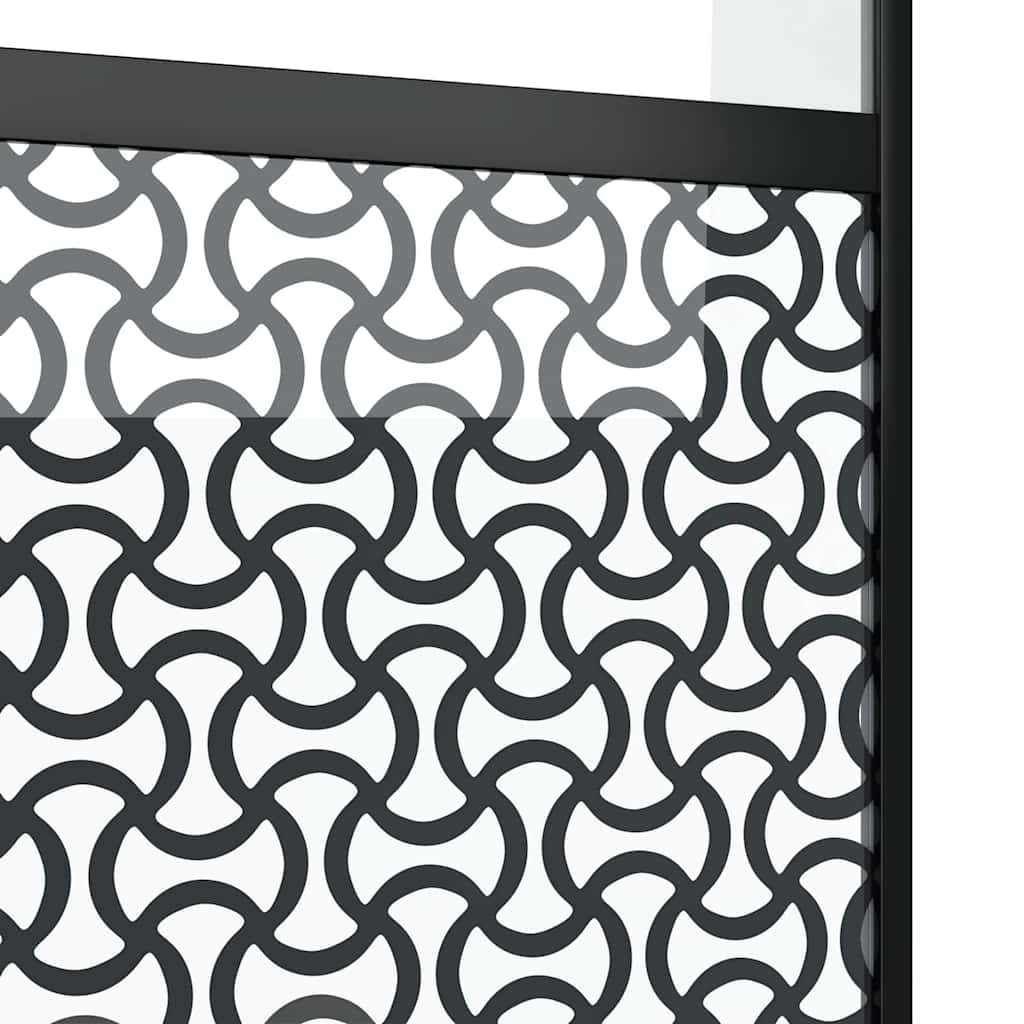vidaXL Drzwi szklane Fretwork Czarny 90 x 2 x 205 cm Aluminium